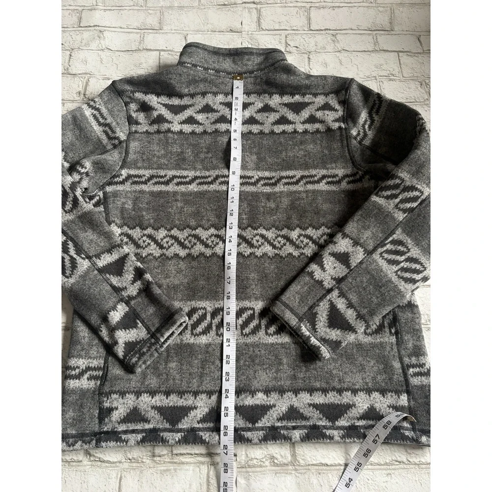 The North Face Mens Gordon Lyons AOP Aztec Fleece Pullover Grey Black XL